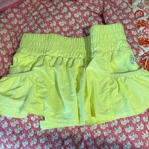 Free People Neon Yellow Skort